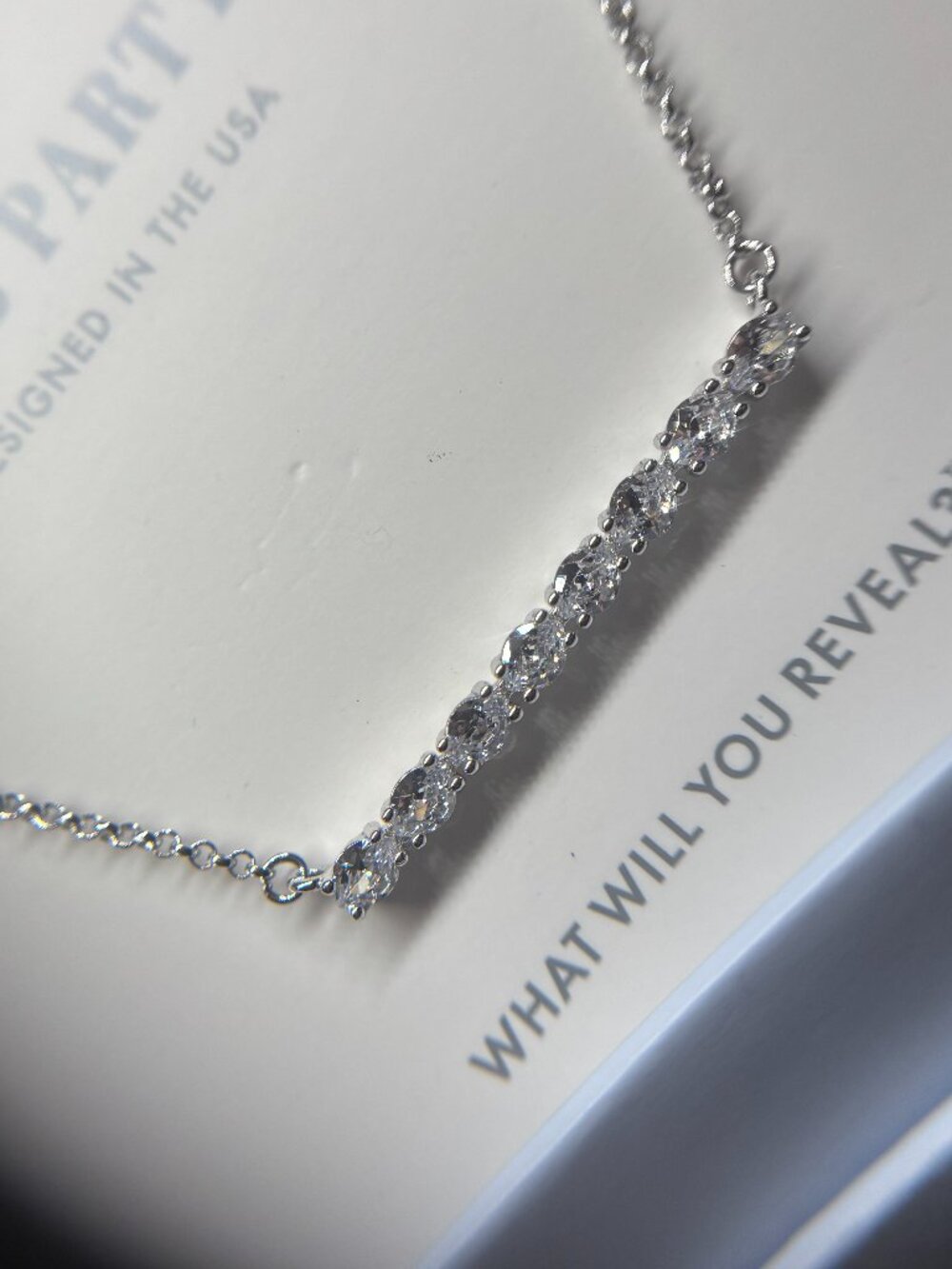Bomb Party "The Sterling Club" Diamond CZ Luxury Necklace RBP4575 MSRP $156